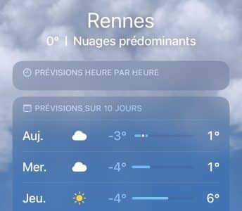 Basses températures à Rennes